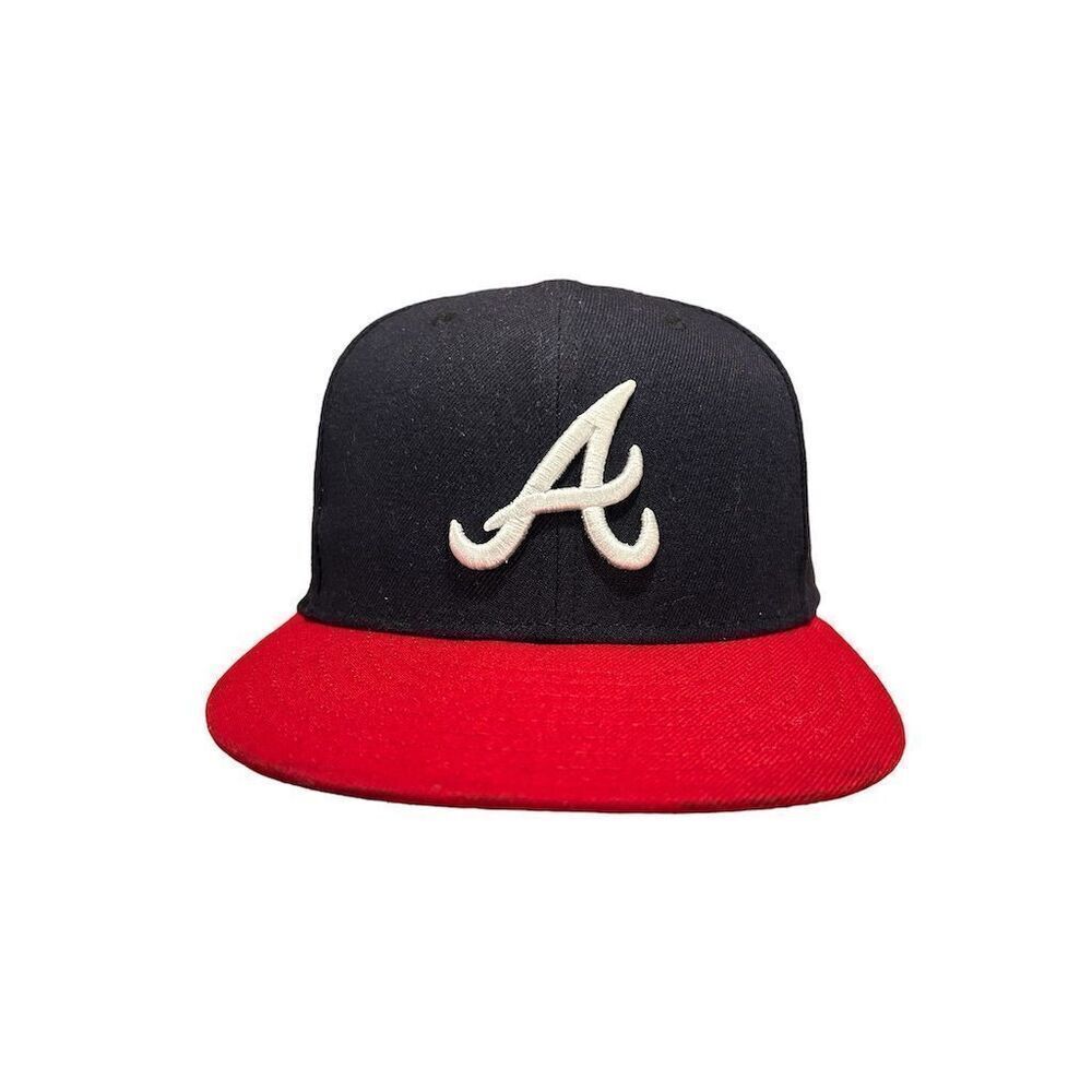 Vintage Atlanta‎ Braves New Era 59FIFTY Fitted Hat Size 7 1/2 Multicolor